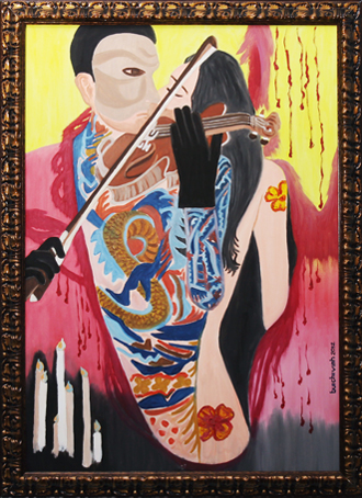 Vĩ cầm đôi - tranh sơn dầu của Bùi Chí Vinh