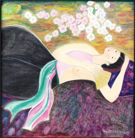 Nguyễn Thị Hợp, “Mùa Xuân”, tranh màu nước