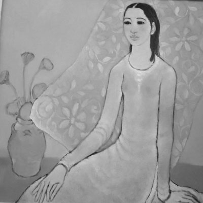 Thiếu nữ và sen của Nguyễn Trung 