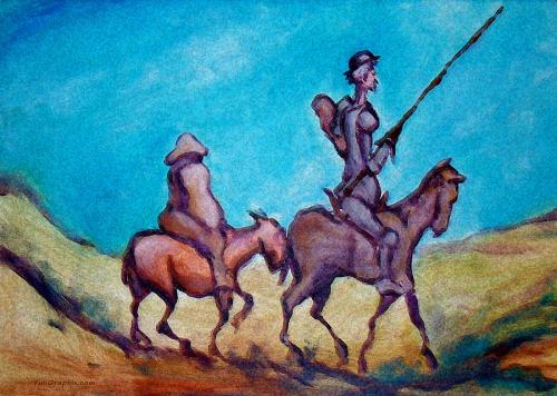 Don Quixote Paintings - Don Quixote by Kevin Middleton